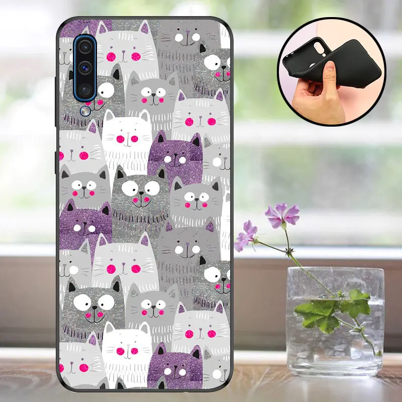 Чехол для samsung Galaxy A50, черный матовый чехол для samsung A50, силиконовый чехол ТПУ для телефона Galaxy A 50 A505F Capa - Цвет: SFM
