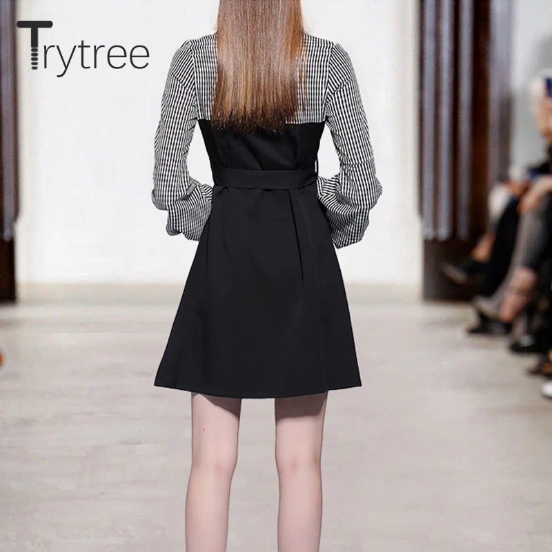 Trytree весеннее платье Повседневное трапециевидной формы женские с пышными