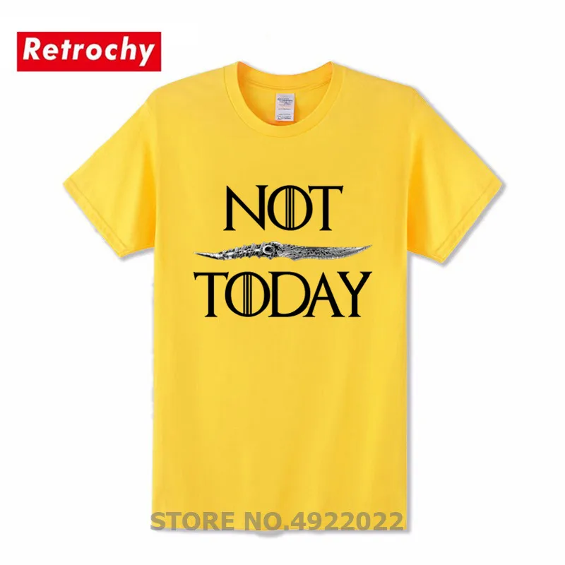 Classic TV Series Thrones Not Today Game T Shirt Faceless Men Black And White Novelty Design T-Shirt Awesome Stark Hipster | Мужская