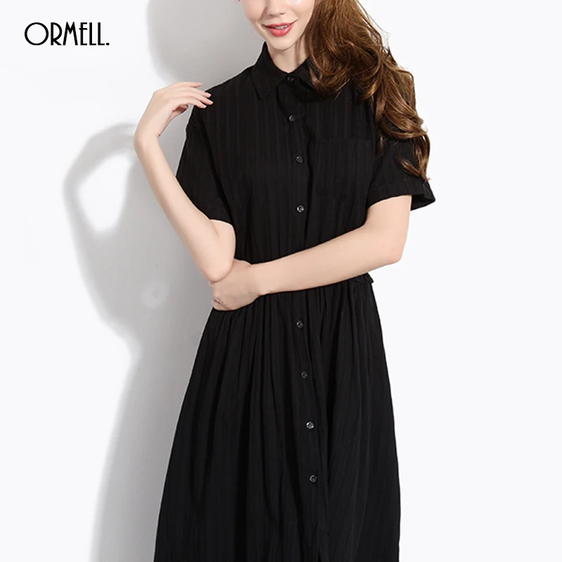 Ormell Женщины Элегантный Шифон Рубашка С Коротким Рукавом Turn Down Воротник