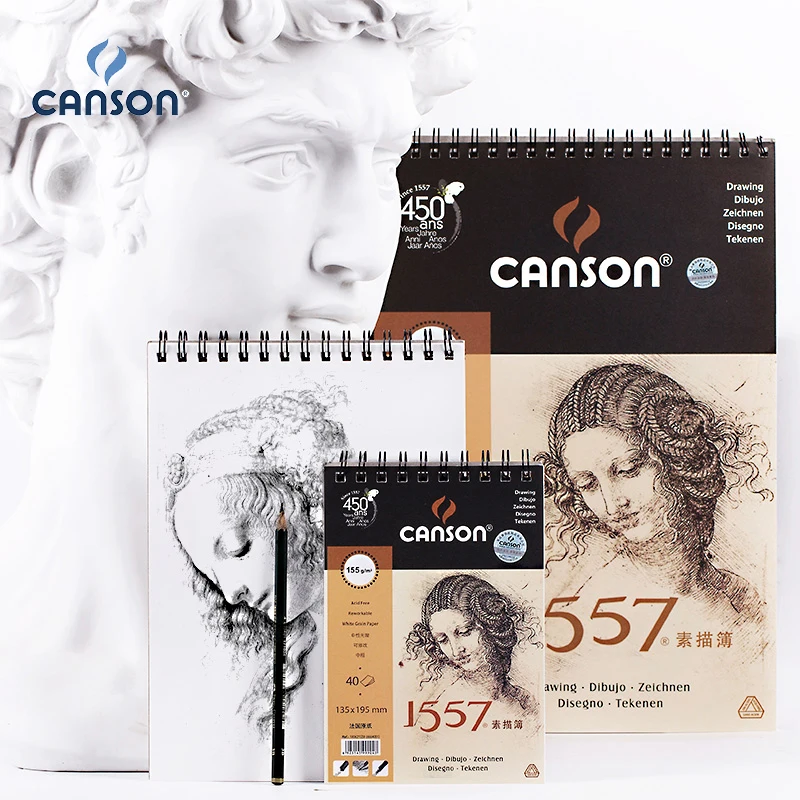 Франция Canson Artist Sketch Book 8 K/16 K/32 K SketchBook 40 листы катушки блокнот Рисование Живопись принадлежности для художественных эскизов