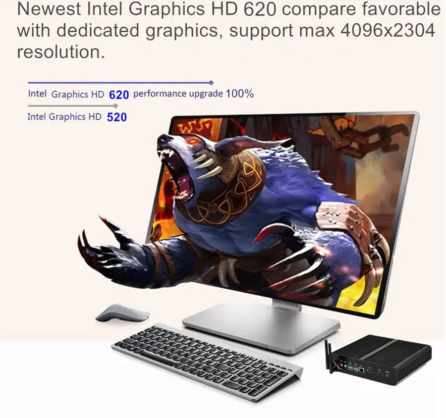 I7 7500U Kaby Lake Intel Core i7 Barebone 8550U безвентиляторный мини-ПК Windows Linux HTPC tv Box UHD 4K микро Настольный игровой компьютер