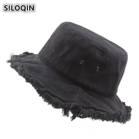 siloqin novelty mens beach caps summer burrs cotton retro bucket hat foldable big brim vintage visor hats for women fishing hat