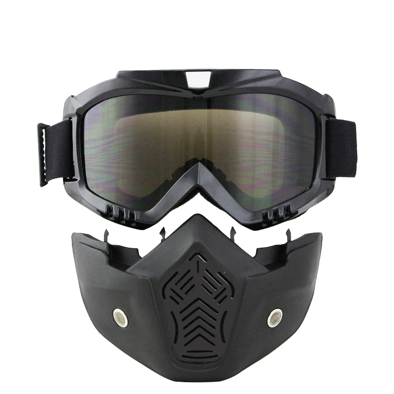 Крутой ретро модульный мото КАСКО мотоциклетный шлем маска скутер Gafas Съемные очки рот фильтр для открытого лица шлем
