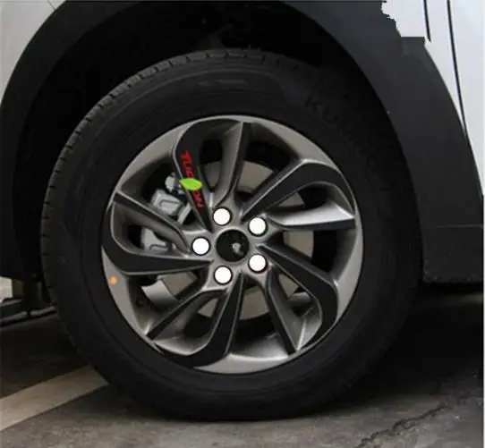 (Для 4 колёс) Аксессуары для HYUNDAI TUCSON 2015 2016 2017 черное углеродное волокно виниловое
