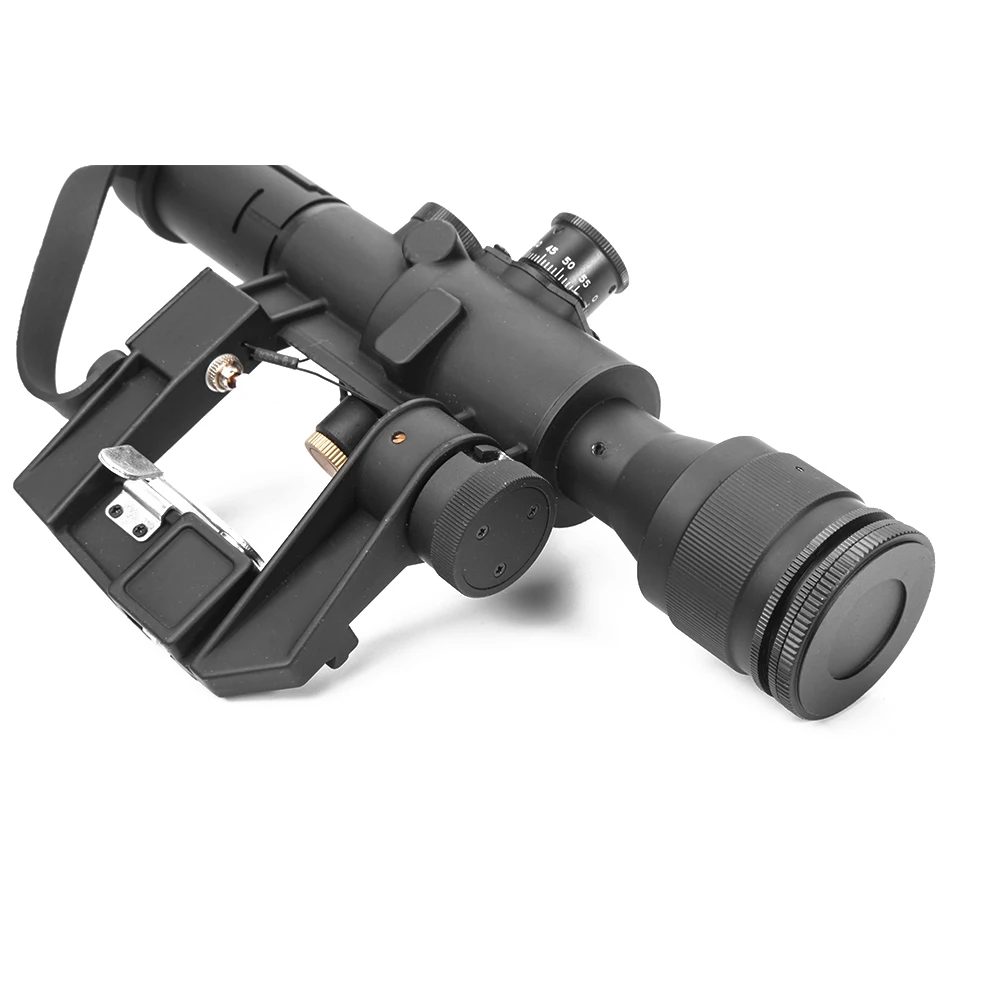 Тактический прицел LUGER SVD Dragunov Optics 4x26 красный с подсветкой красной точкой для