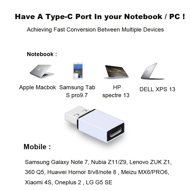 Usb type-C OTG адаптер USB штекер type-C Женский адаптер конвертер для Macbook Nexus 5X6 P Oneplus 2 3 PC зарядный адаптер синхронизации