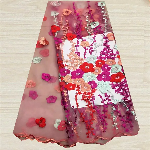 Новинка 2017 года дизайнерская вышивка Африканский сетка тюль Кружево Нигерии