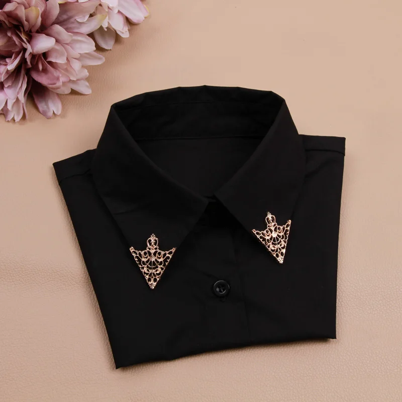 Новинка Модный женский свитер со съемным воротником винтажная однотонная блузка