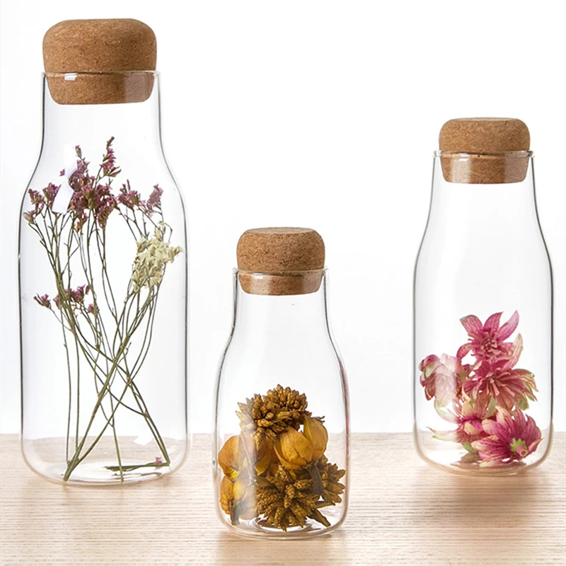 Пробка стеклянная бутылка для хранения Мейсон прозрачные фрукты сушеные зерна
