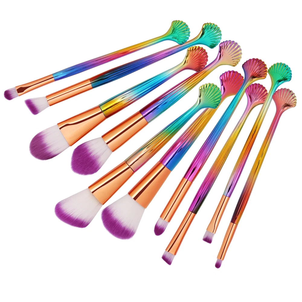 6-16 шт., набор кистей для макияжа в виде ракушки, кисть для основы, тени для век, контур, смешивание лица, губ, косметика, наборы кистей для макияжа