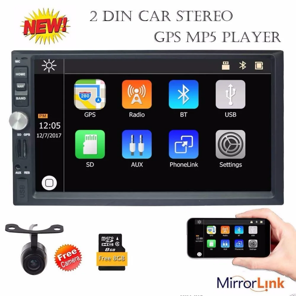 Eincar 7 &quotсенсорный экран 2Din автомобильная стереосистема bluetooth gps навигация MP5
