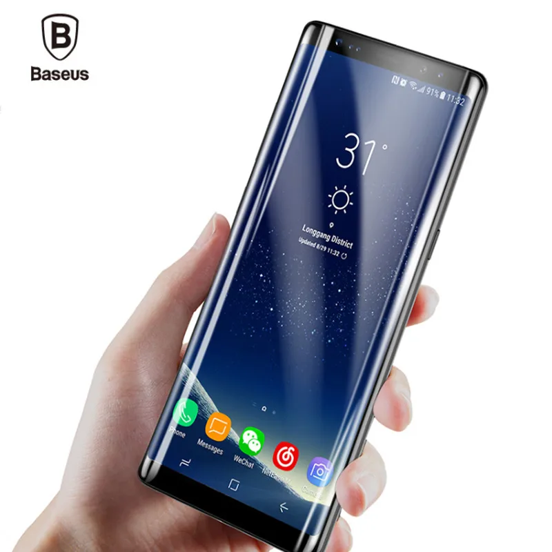 Закаленное стекло Baseus для Samsung Galaxy Note 8 премиум класса защитная 3d пленка экрана с