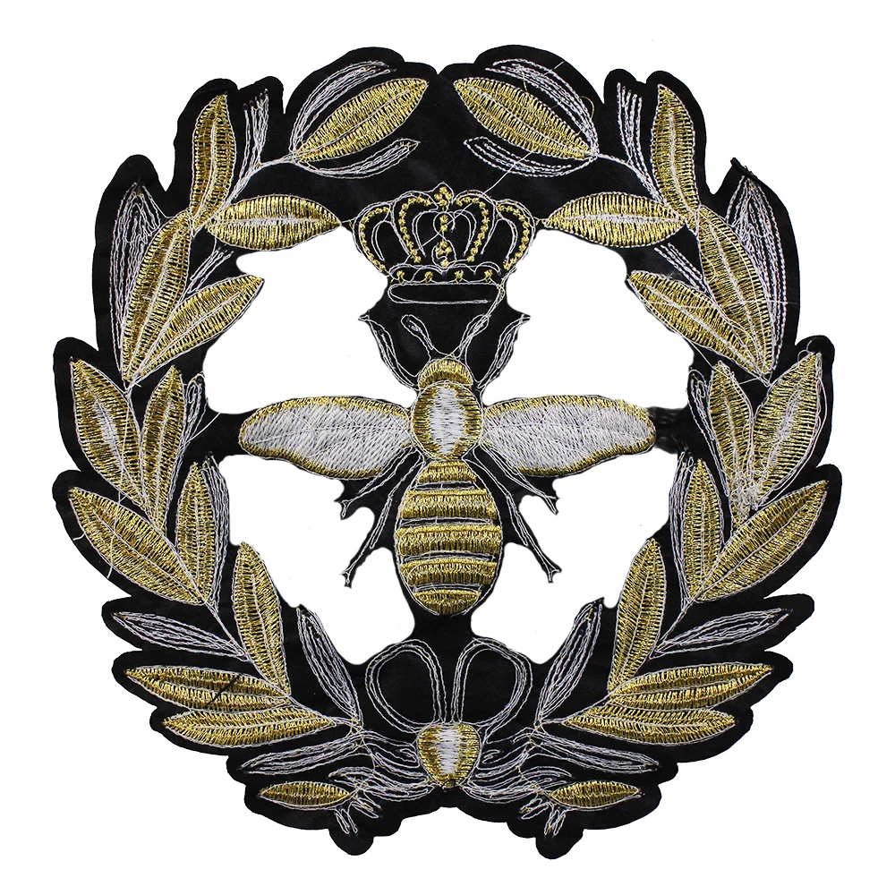 10 шт. венок золотая корона с блестками нашивки пчела вышивка аппликация Одежда