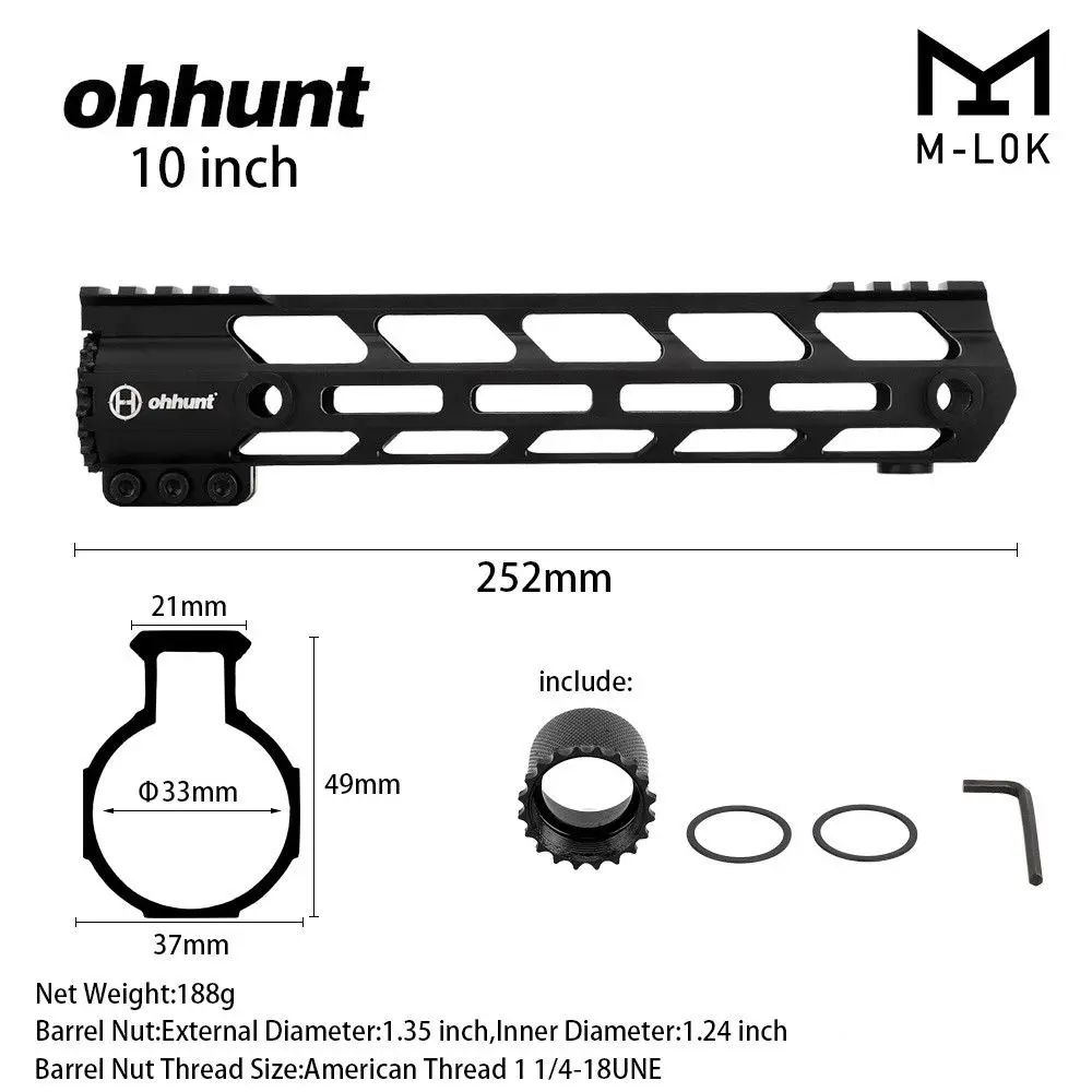 HSP01-10cun " 9" 1" 12" 13," 15" 1" AR15 поплавковая M-LOK защита для рук Пикатинни поплавок Raticle прицел Пикатинни - Цвет: HSP01-10cun