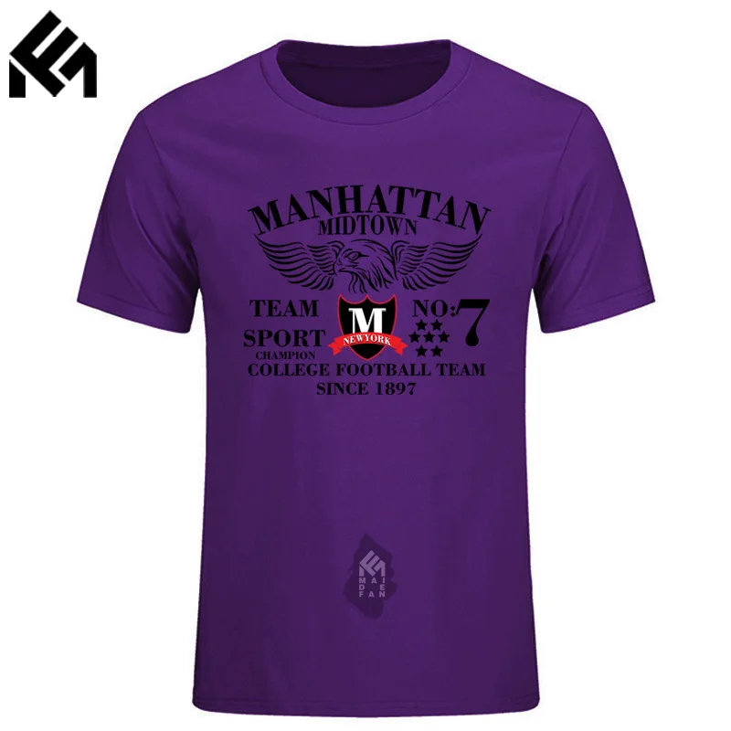 Manhattan Midtown № 7 1897 мужская футболка 100% хлопковые топы мужские короткий рукав oversize