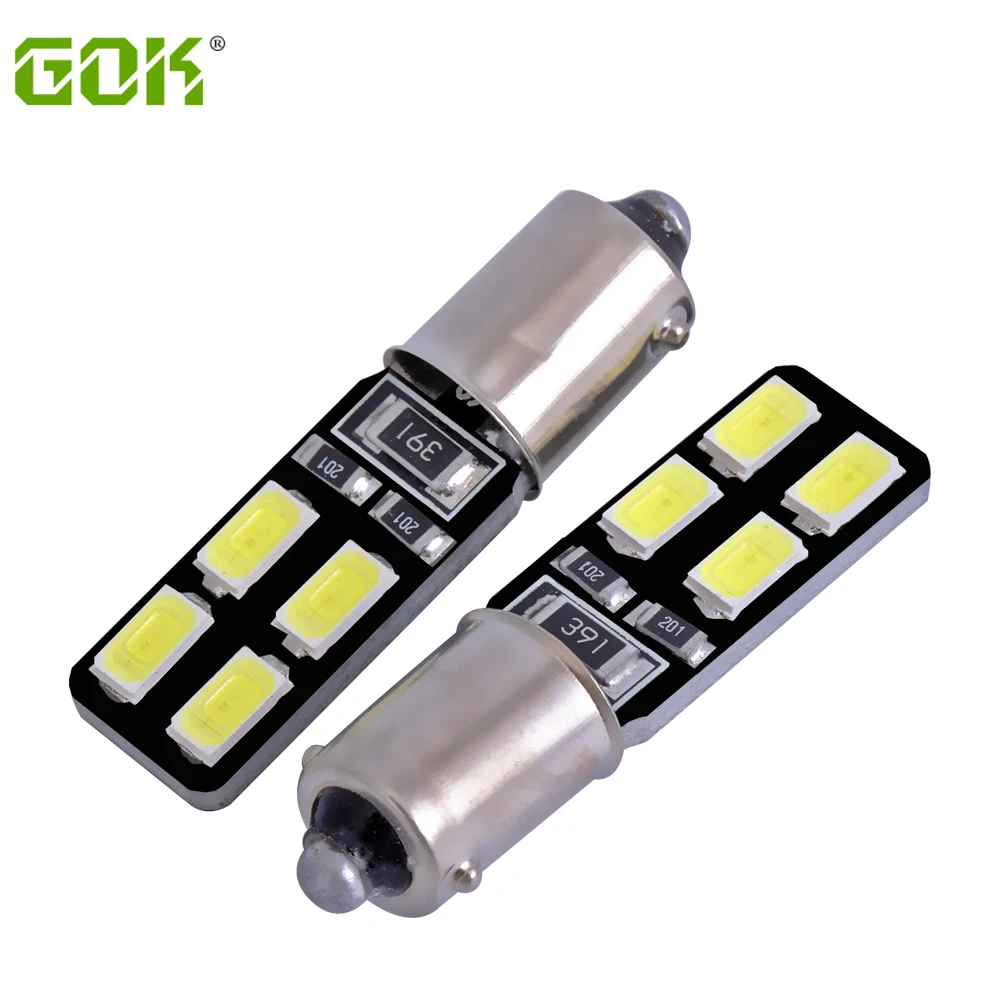 Супер яркие светодиодные лампы 10 X BA9S W5W 194 168 5730 led t4w ba9s 8SMD Canbus без ошибок 12 В