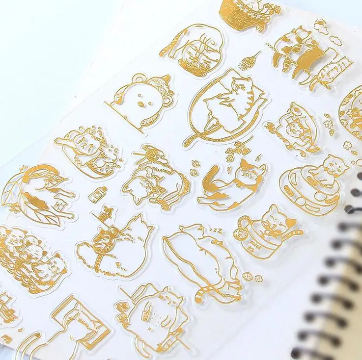 

Creative Animal Gilding Party Decorative Washi Stickers Scrapbooking Stick Label Diary Stationery Album Stickers