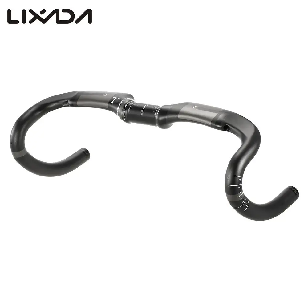 Lixada 40/42/44 см велосипеда руль полностью из углеродного волокна Грипсы для