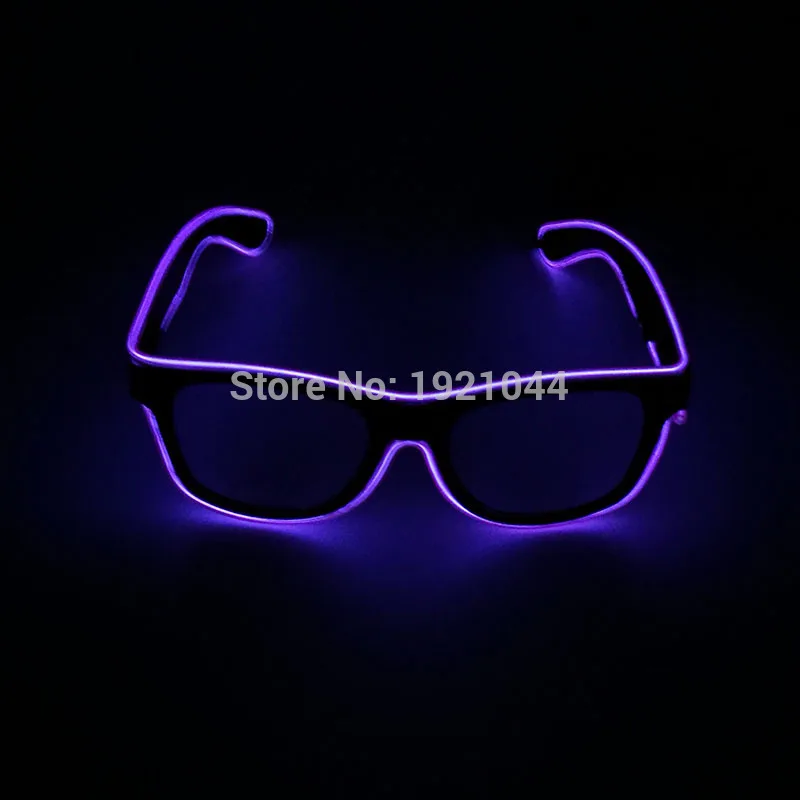 purple 10 Цвета выбор мигает EL провода Led очки Неон Веревка световой вечерние Освещение красочные светящиеся подарок для вечерние украшения - Цвет: purple