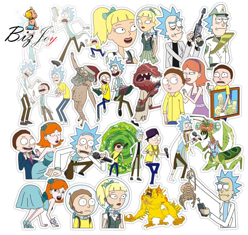 Наклейки Comedy Rick and Morty наклейки для скейтборда чемодана ноутбука телефона 35 110