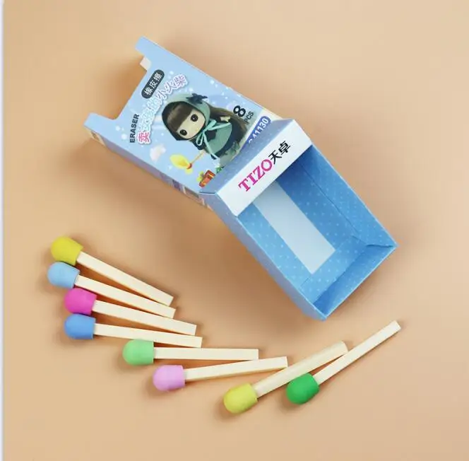 8pcs-box 8 шт./упак. матч Ластик Резина для карандаша милые канцелярские принадлежности новинка Ластики для студентов канцелярские принадлежности для офиса и обучения для детей креативный подарок - Цвет: 8pcs-box