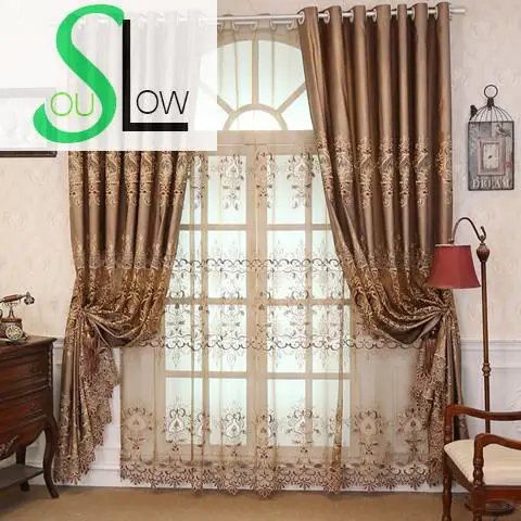Занавески из синели с вышивкой Slow Soul европейские занавески тюлевые для гостиной
