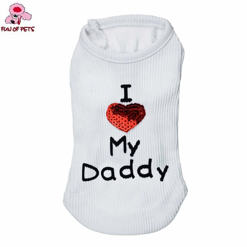 2017 новая мода лето я люблю своего папу белый/розовый хлопковый жилет одежда для