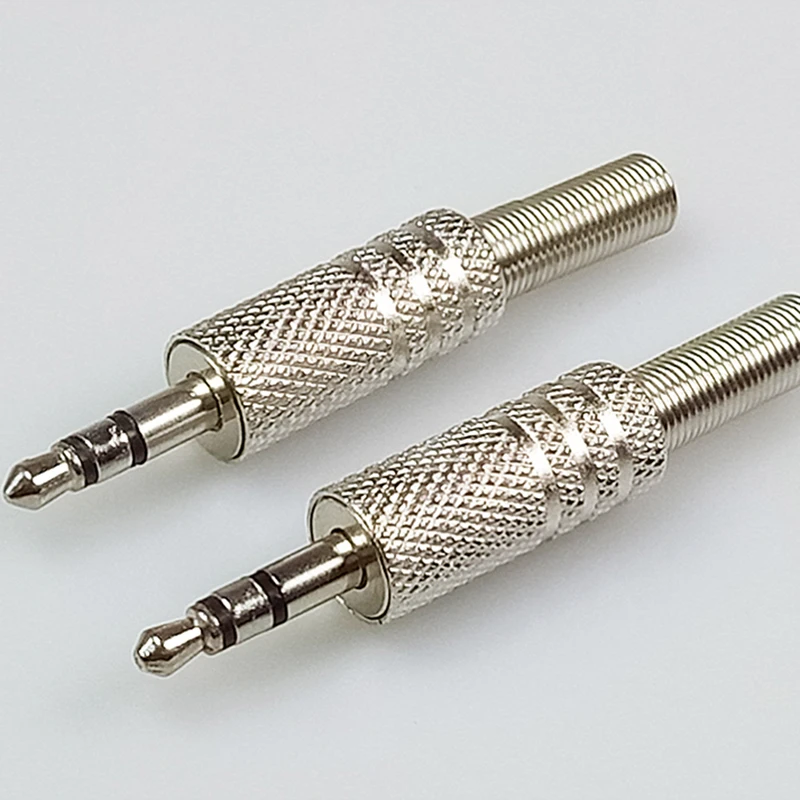 Металлическая стереогарнитура штекер 3 5 мм с пружинным аудио разъемом 1/8 &quot 50