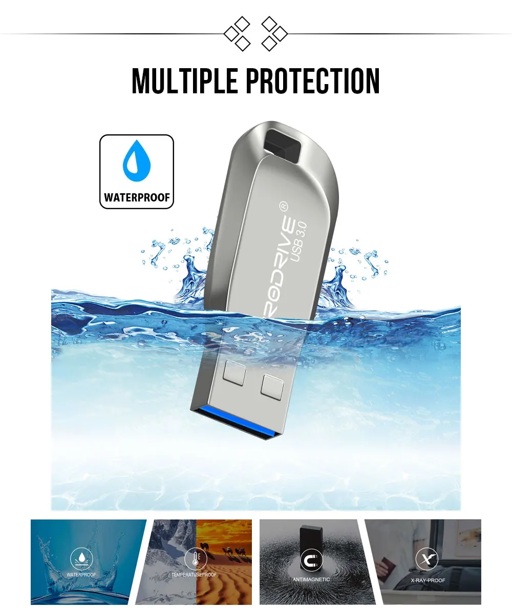 Высокая скорость USB 3,0 Металлический флеш-накопитель 16 ГБ 32 ГБ 64 ГБ 128 ГБ флеш-накопитель водонепроницаемый usb флеш-накопитель ручка карты памяти