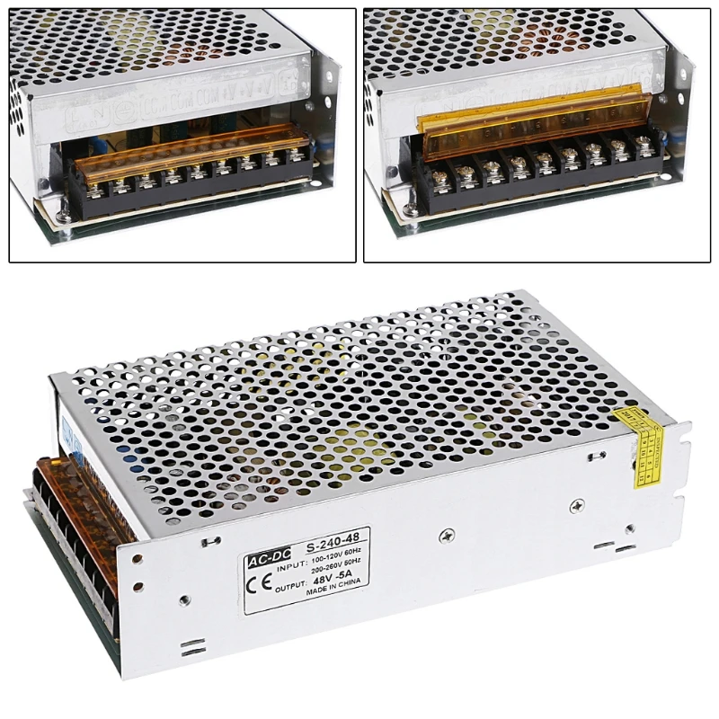 AC 100 260V к DC 48V 5A 240W переключатель питания Драйвер адаптер светодиодные полосы