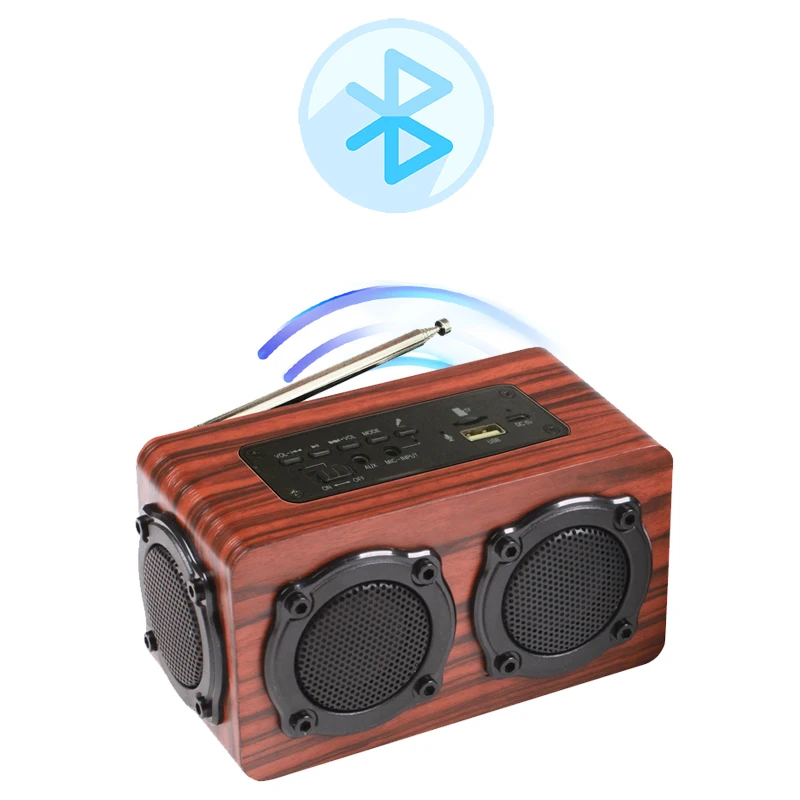 Многофункциональный деревянный Bluetooth 4 0 динамик с беспроводным радио