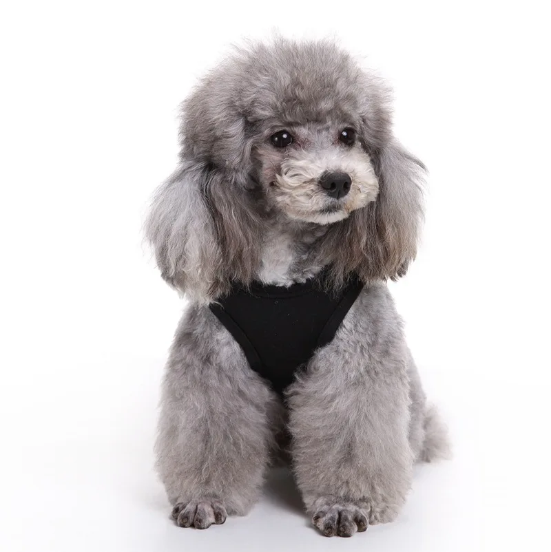 Одежда для собак мягкая летняя футболка из 100% хлопка черный верх с надписью жилет