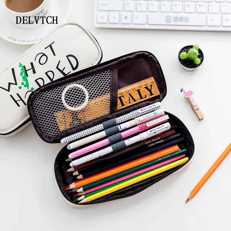DELVTCH мультяшный чехол вегетарианский вместительный пенал многофункциональный