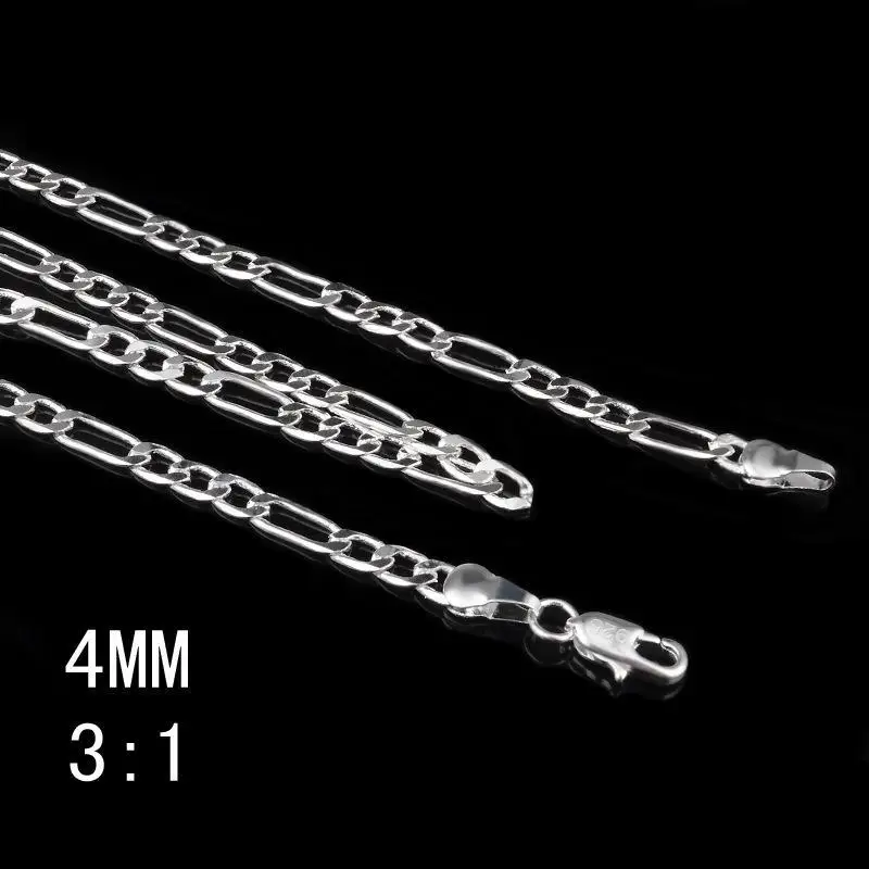 4 мм цепочка Фигаро Ожерелье для женщин ожерелья и кулоны ювелирные изделия из