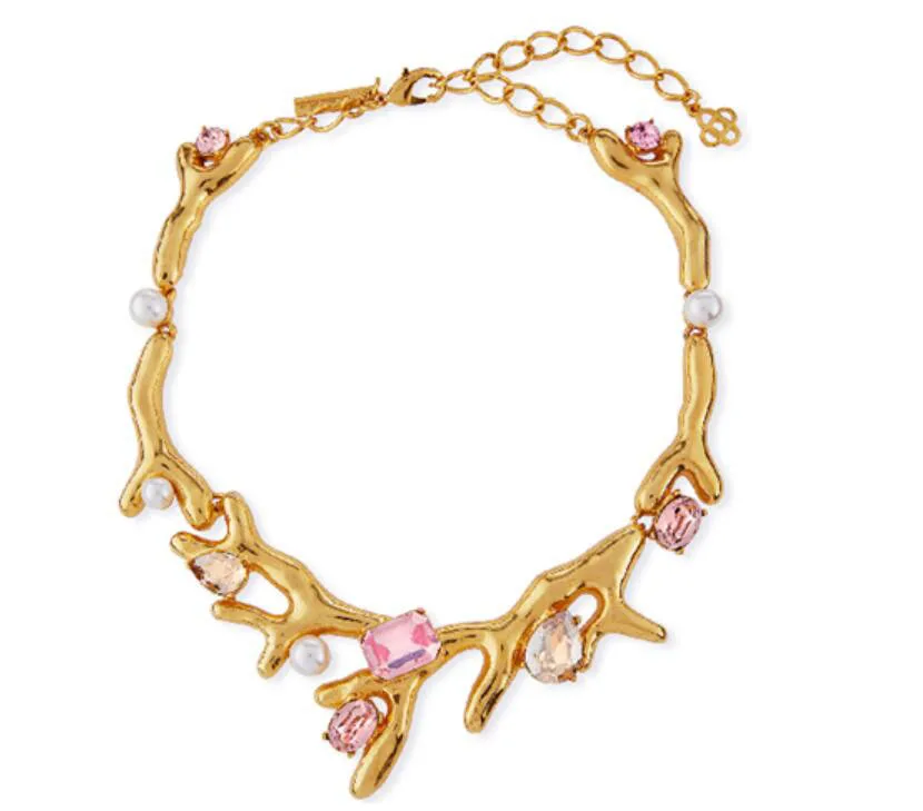 CSxjd роскошный дизайн форма коралла хрустальное ожерелье и серьги винтажные