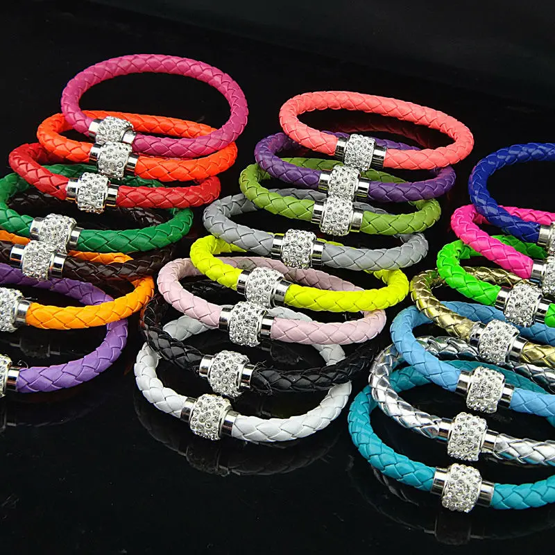 Новинка кожаный браслет смешанных цветов Браслет-манжета в стиле панк с