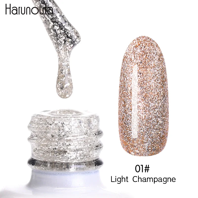 Light Champagne Harunouta 12 мл однотонная одежда личная гигиена Красный Фиолетовый Блеск Звездное платины краски стойкий гель для ногтей дизайн ногтей гель Лаки - Цвет: Light Champagne