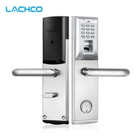 lachco biometric fingerprint lock password electronic keypad door lock with deadbolt smart entry keyless home office l18083bs