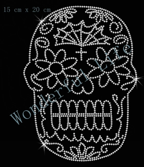 Бесплатная доставка изготовленный на заказ череп украшение Стразы со стразами