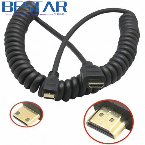 Мини HDMI штырьковый к растягивающийся пружинный кабель 1 2 м 4 фута для планшета ASUS