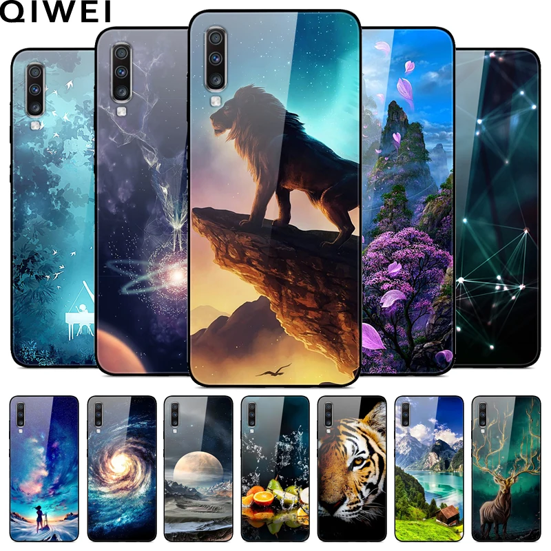 Для samsung A70 чехол закаленное Стекло жесткая накладка на заднюю панель для samsung Galaxy A30S A50S A10S чехол для телефона бампер A10 A20 A30 A40 A50 70