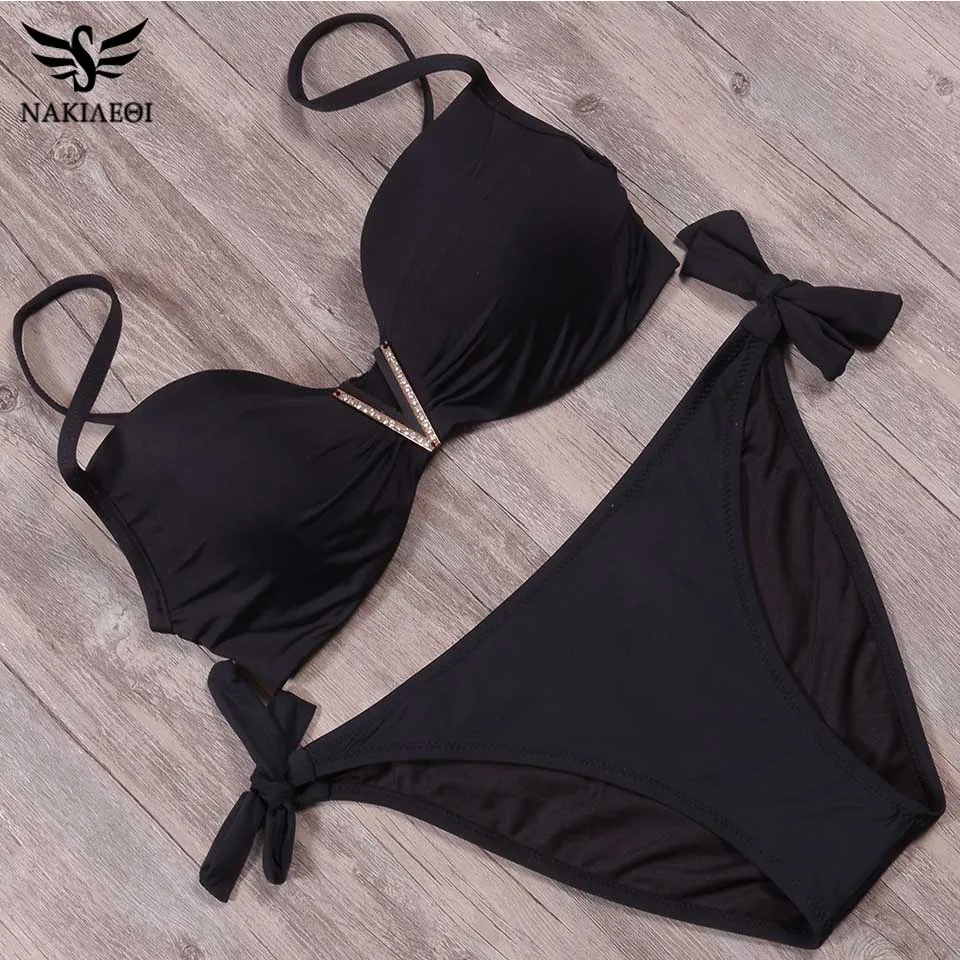 Женский купальный костюм с чашками пуш-ап Размеры S ~ 2XL | Женская одежда
