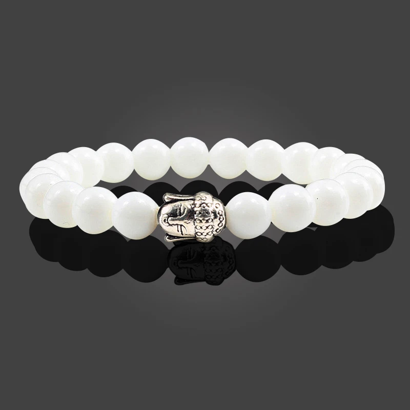 Классический Браслет из натурального камня золото/серебро Цвет Будда черный