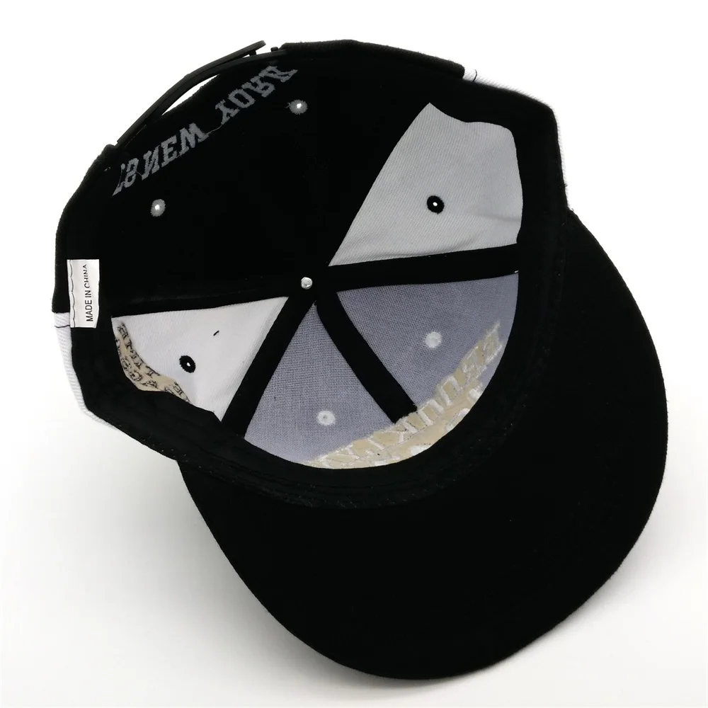 Мужские бейсболки бейсбольные шапки Minhui черные и белые в стиле хип хоп с буквами
