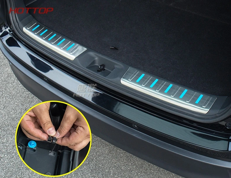 Задняя колода бампер Защитная панель крышка багажника отделка двери порога с светодиодный для Toyota Highlander