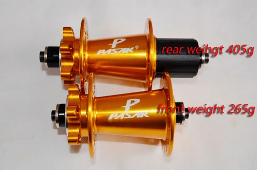 golden hub PASAK MTB горный велосипед спереди 2 сзади 4 герметичный подшипник концентратор 32H дисковый тормоз быстросъемные велосипедные концентраторы - Цвет: golden hub