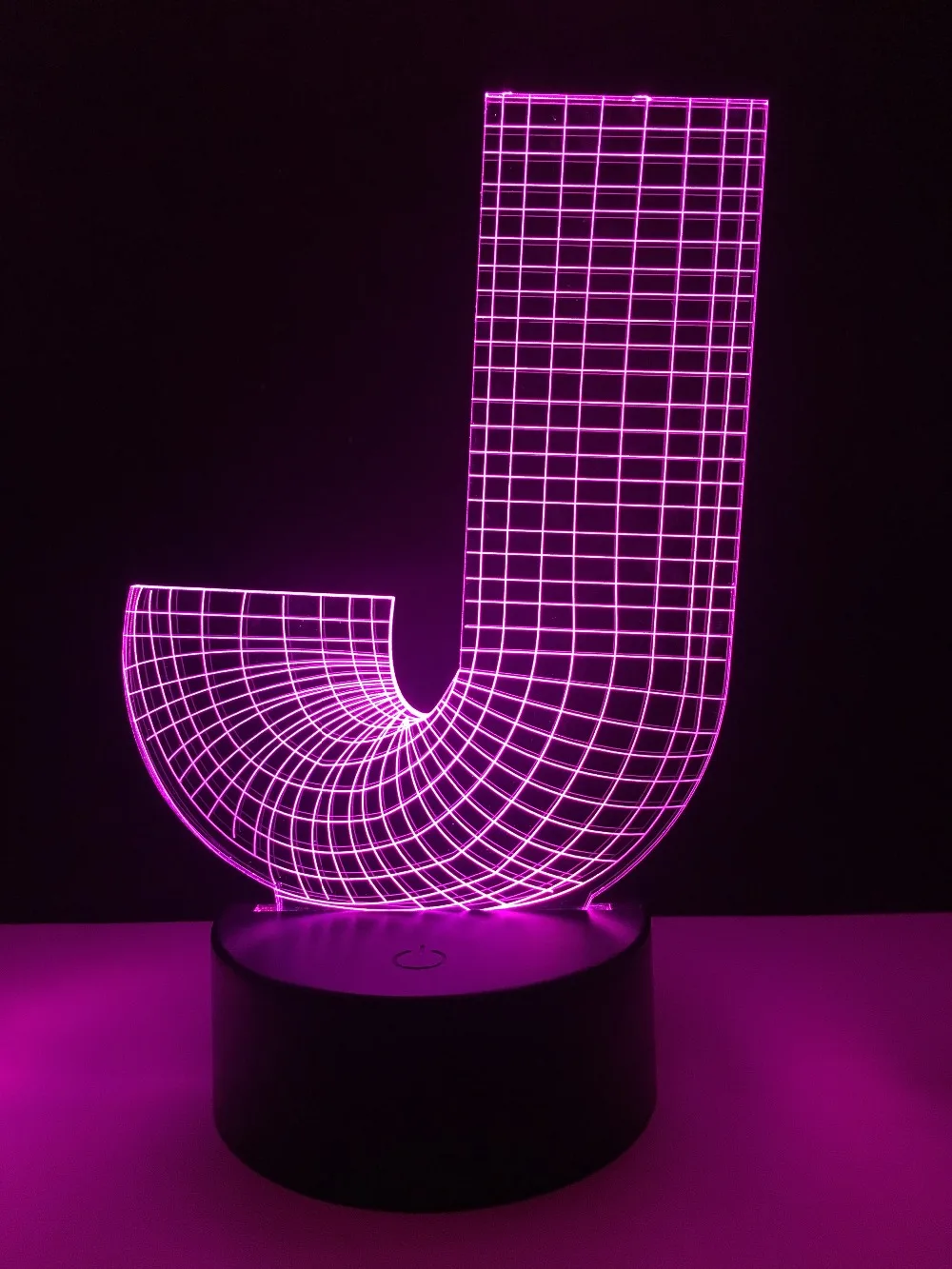 Новый 3D ночник Алфавит буквы J 7 цветов Изменение Настольная Светодиодная лампа USB
