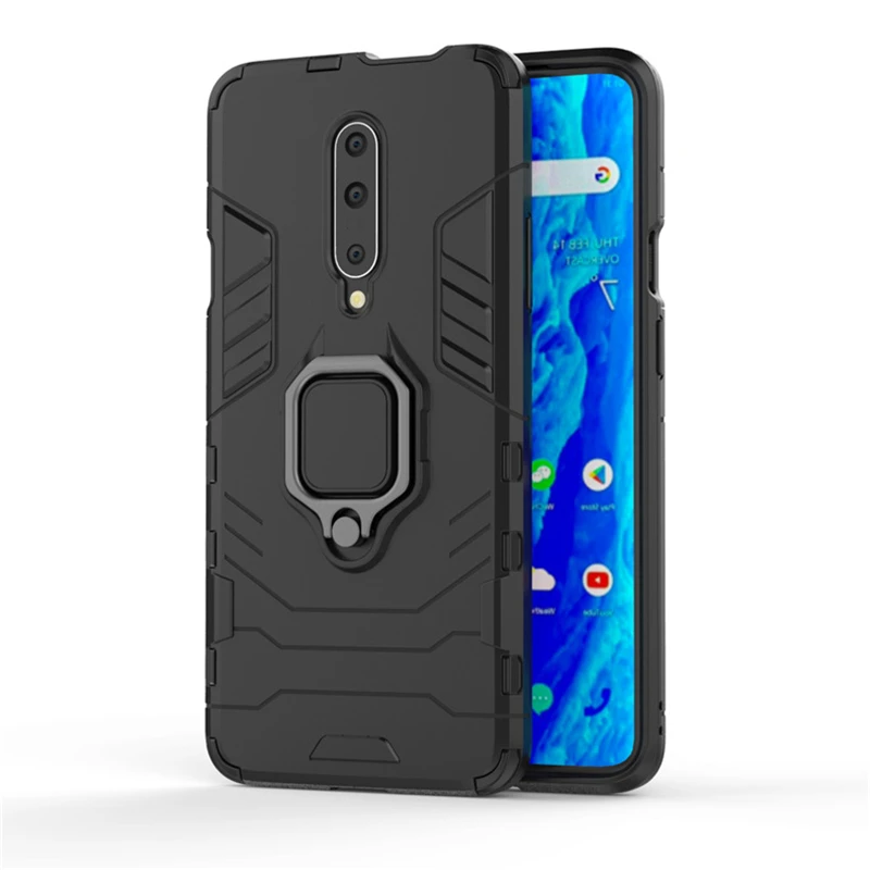 Для Oneplus 7 Pro Чехол кольцо Броня роскошный ударопрочный ТПУ + PC полное заднее