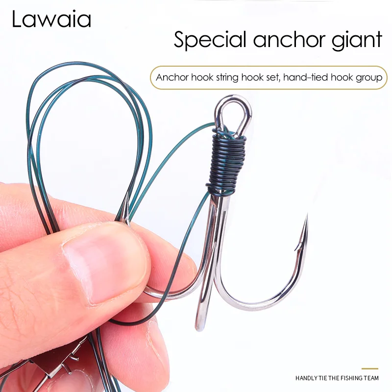 Lawaia Hooks Fishing Three Anchor Hook Line Group Set Handmade With Barbed Three-jaw Tackle Carp Tools | Спорт и развлечения